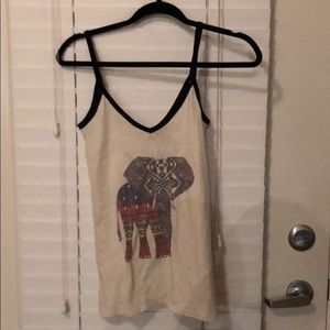 Tank top with tribal elephant.